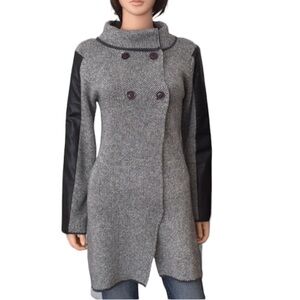 Vintage Miss Kelly 1999 black and gray knit sweater cardigan